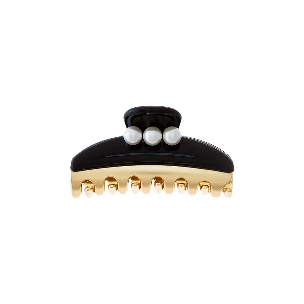 Medium Triple Pearl Accented Two Tone Claw Clip sold by Adina Eden's product image thumbnail 2
