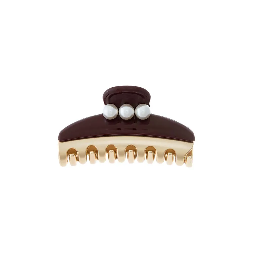 Medium Triple Pearl Accented Two Tone Claw Clip sold by Adina Eden's product image thumbnail 3