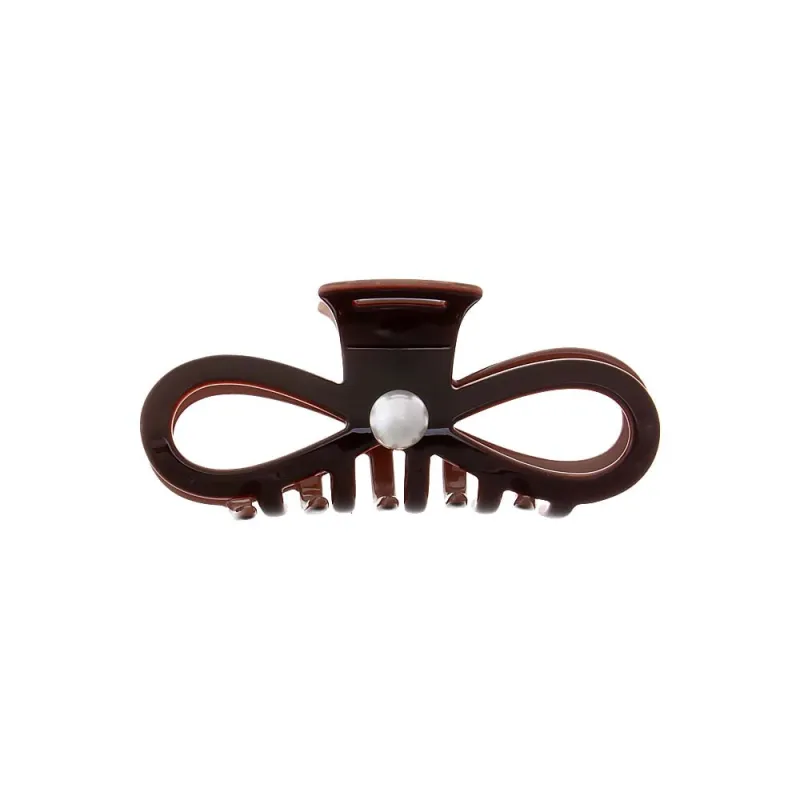 Two Tone Pearl Bow Cutout Claw Clip made by Adina Eden's