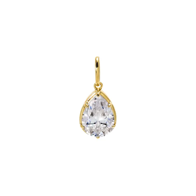Moissanite Pear Bezel Pendant Charm made by Adina Eden's