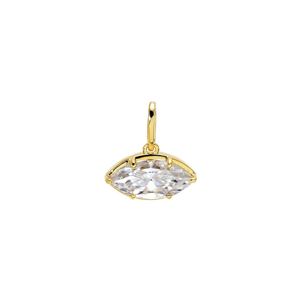 Moissanite Marquise Bezel Pendant Charm sold by Adina Eden's