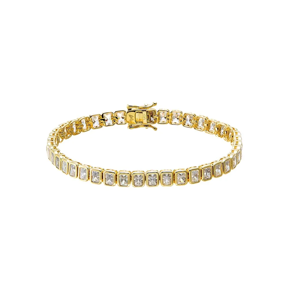 Moissanite Emerald Bezel Tennis Bracelet sold by Adina Eden's