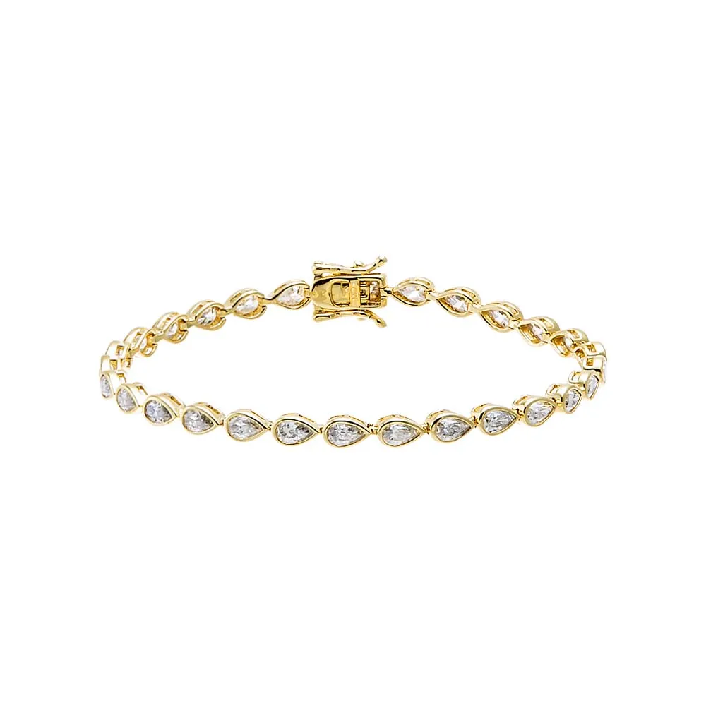 Moissanite Pear Bezel Tennis Bracelet sold by Adina Eden's