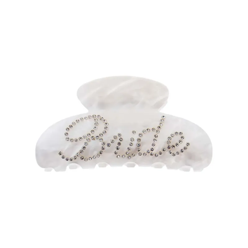 White Rhinstone 'Bride' Claw Clip made by Adina Eden's