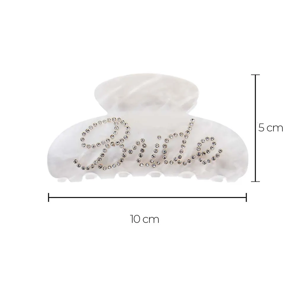 White Rhinstone 'Bride' Claw Clip sold by Adina Eden's product image thumbnail 2