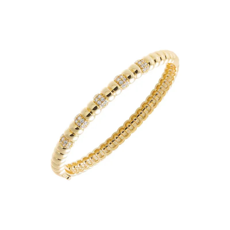 Pave Dainty Beaded Bangle Bracelet made by Adina Eden's