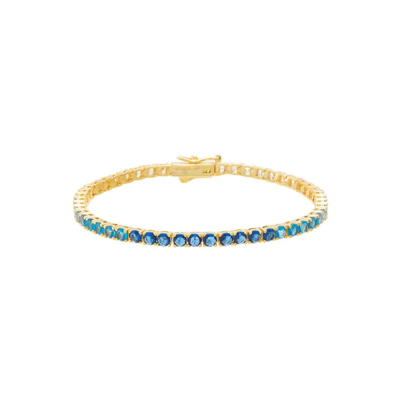 Blue Ombre CZ Tennis Bracelet made by Adina Eden's