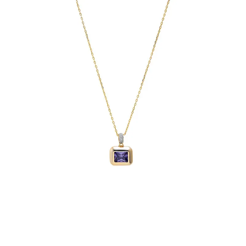 Purple Amethyst Emerald Cut Pendant Necklace made by Adina Eden's