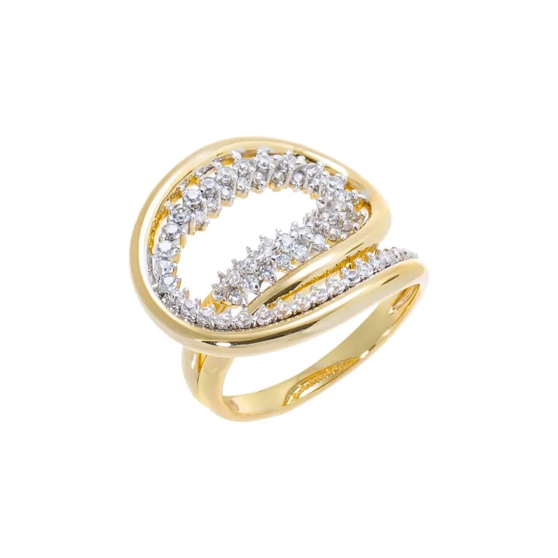 Pavé Crossover Statement Ring made by Adina Eden's