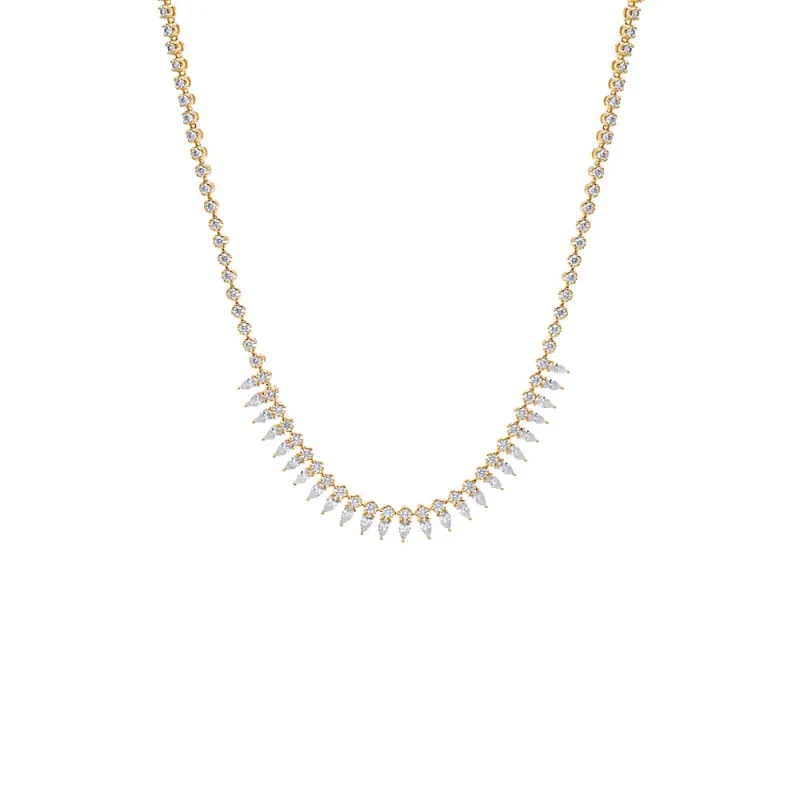 Marquise CZ Fringe Tennis Necklace made by Adina Eden's