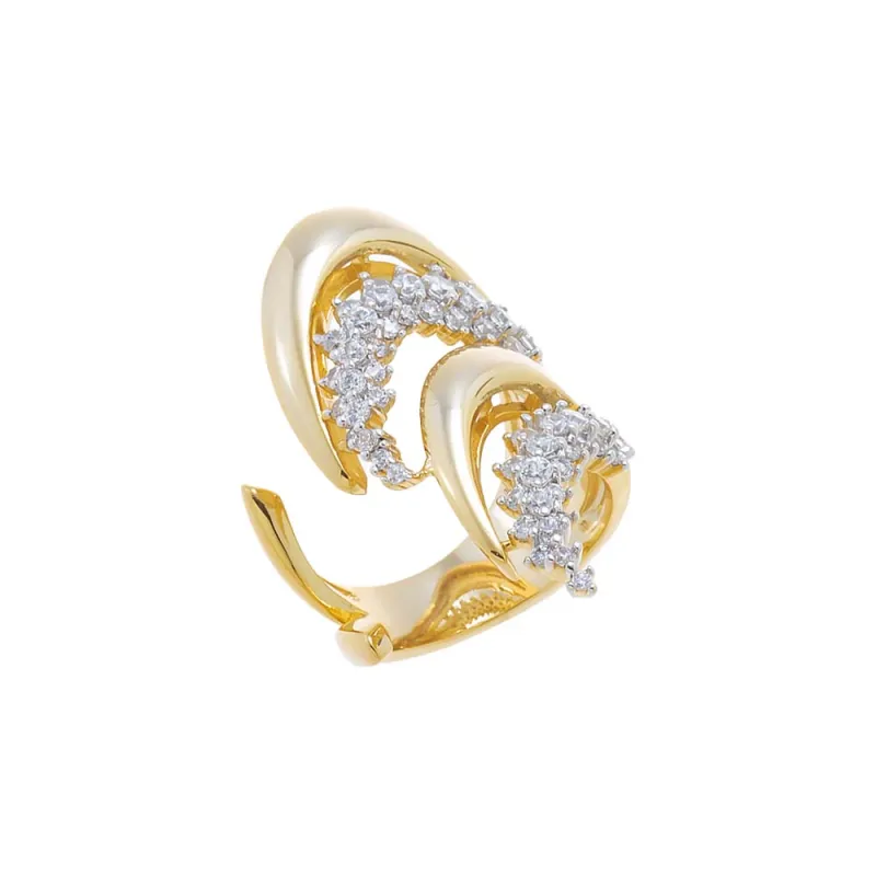 Curved Pavé Fancy Open Ring made by Adina Eden's