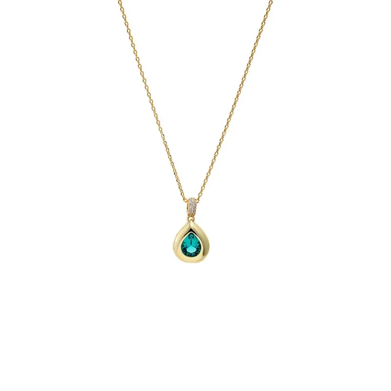 Paraiba Pear Cut Drop Pendant Necklace made by Adina Eden's