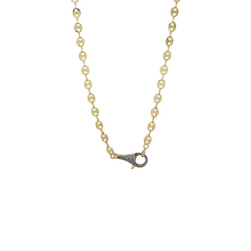 Mariner Chain Black Rhodium Pave Lobster Clasp Necklace made by Adina Eden's