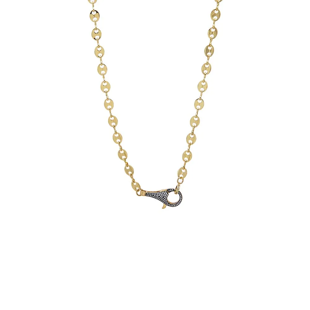 Mariner Chain Black Rhodium Pave Lobster Clasp Necklace sold by Adina Eden's