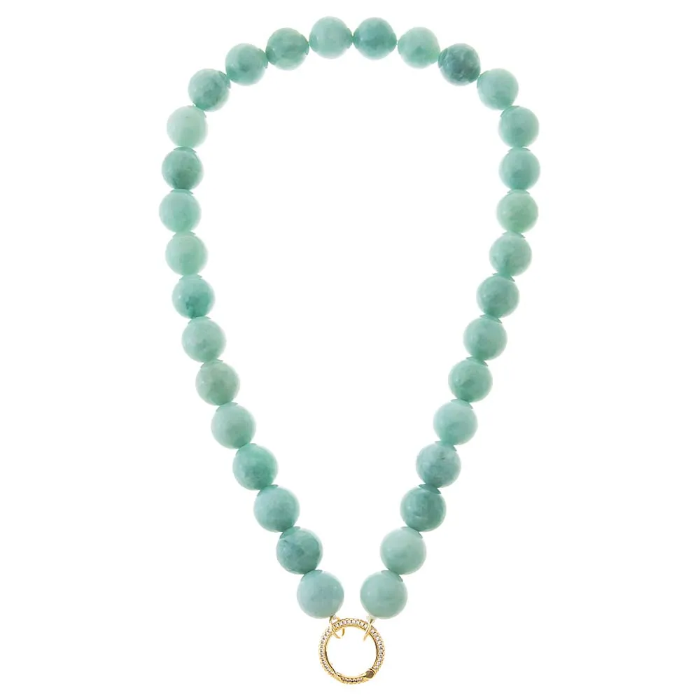Jade Green Large Bead Clicker Necklace sold by Adina Eden's product image thumbnail 2