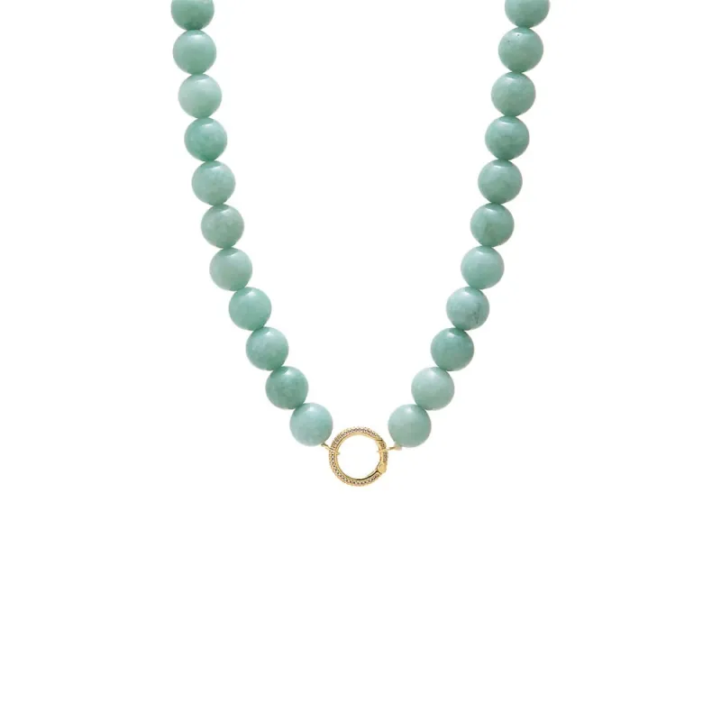 Jade Green Large Bead Clicker Necklace made by Adina Eden's