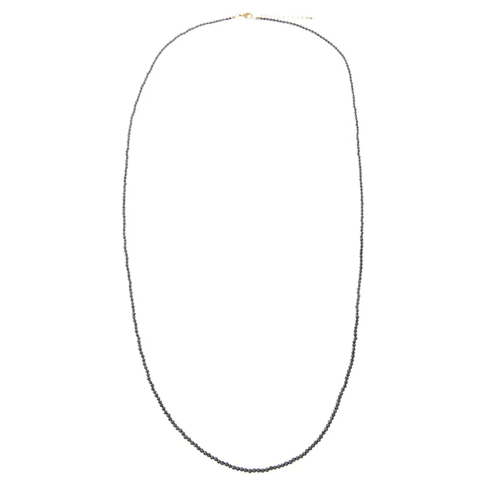 Hematite Beaded Chain Necklace 36" sold by Adina Eden's product image thumbnail 2