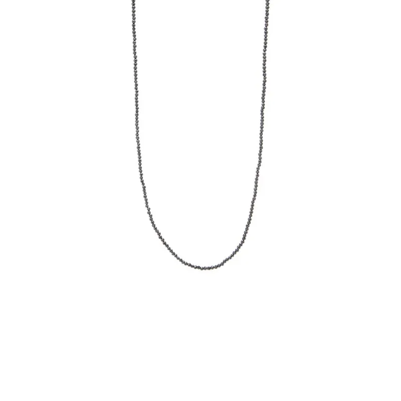 Hematite Beaded Chain Necklace 36" made by Adina Eden's