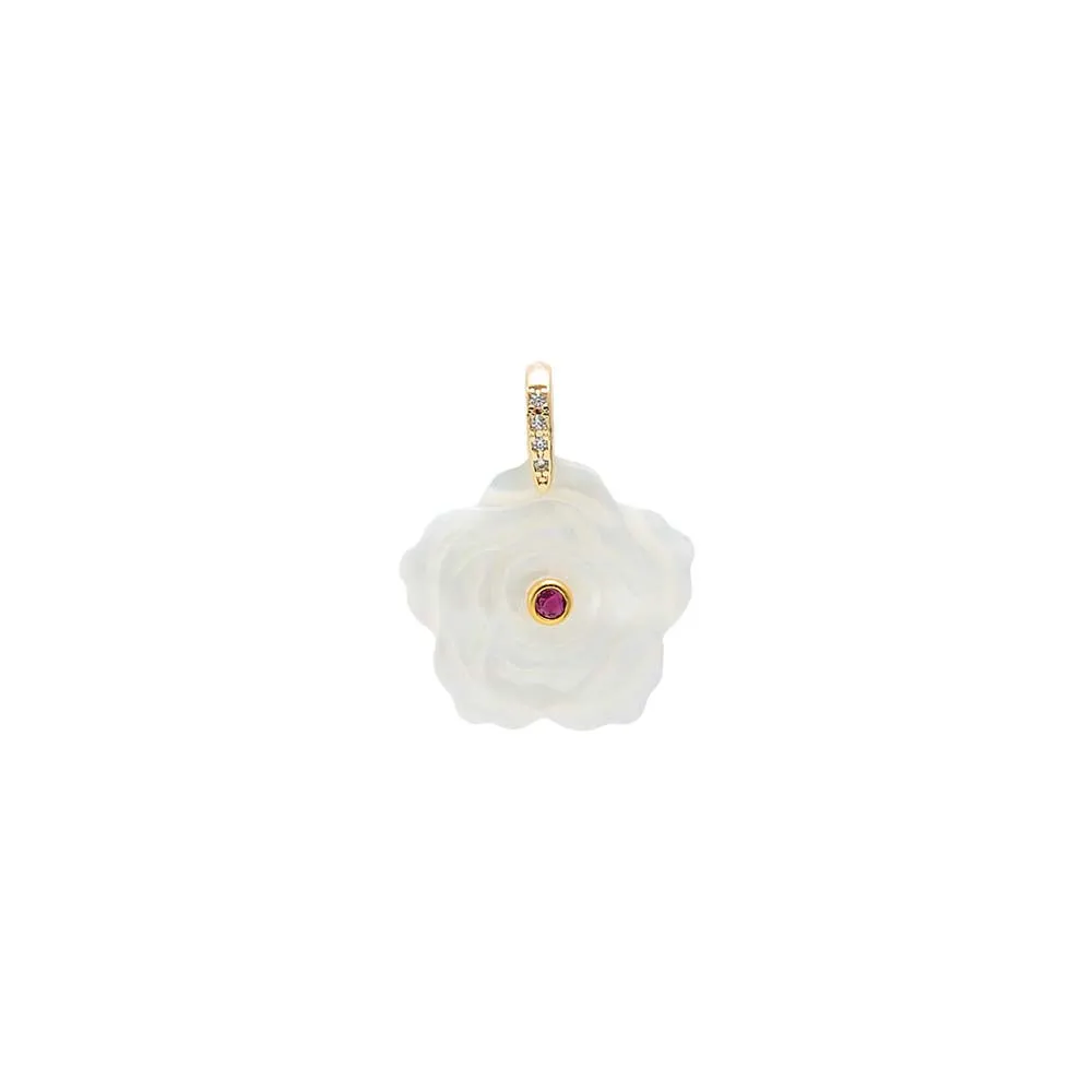 Fancy Colored Center Stone MOP Flower Charm sold by Adina Eden's product image thumbnail 2