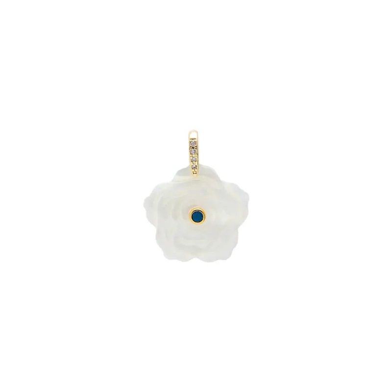 Fancy Colored Center Stone MOP Flower Charm made by Adina Eden's