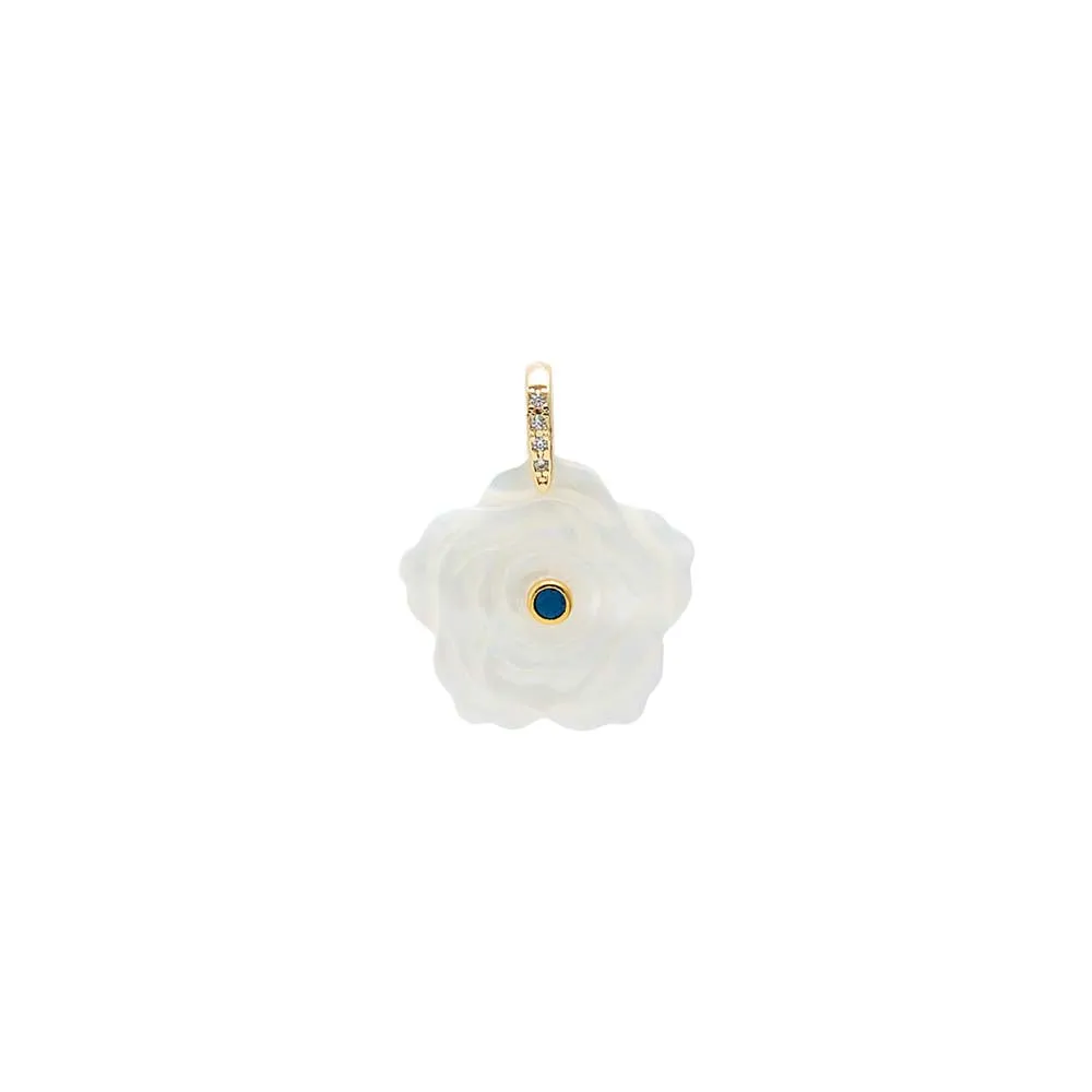 Fancy Colored Center Stone MOP Flower Charm sold by Adina Eden's