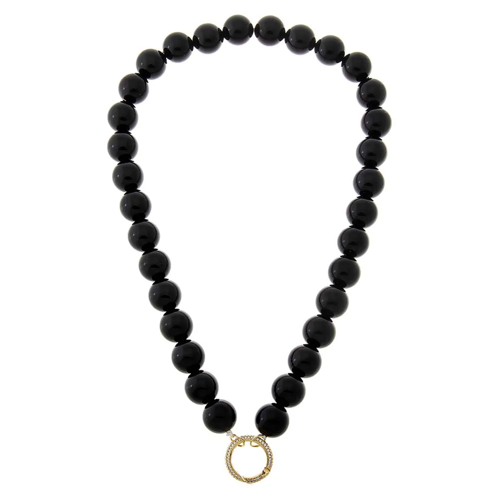 Black Onyx Large Bead Clicker Necklace sold by Adina Eden's product image thumbnail 2