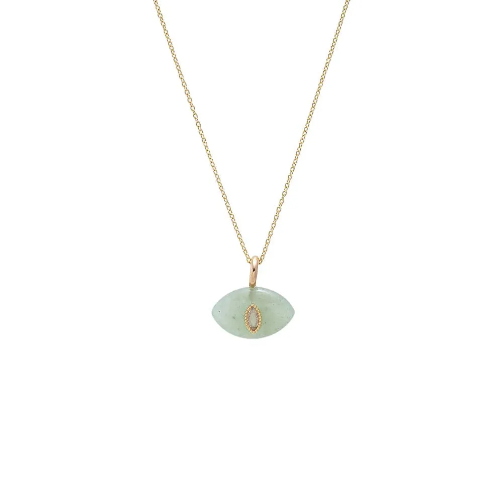 Evil Eye Natural Stone Pendant Necklace sold by Adina Eden's product image thumbnail 2