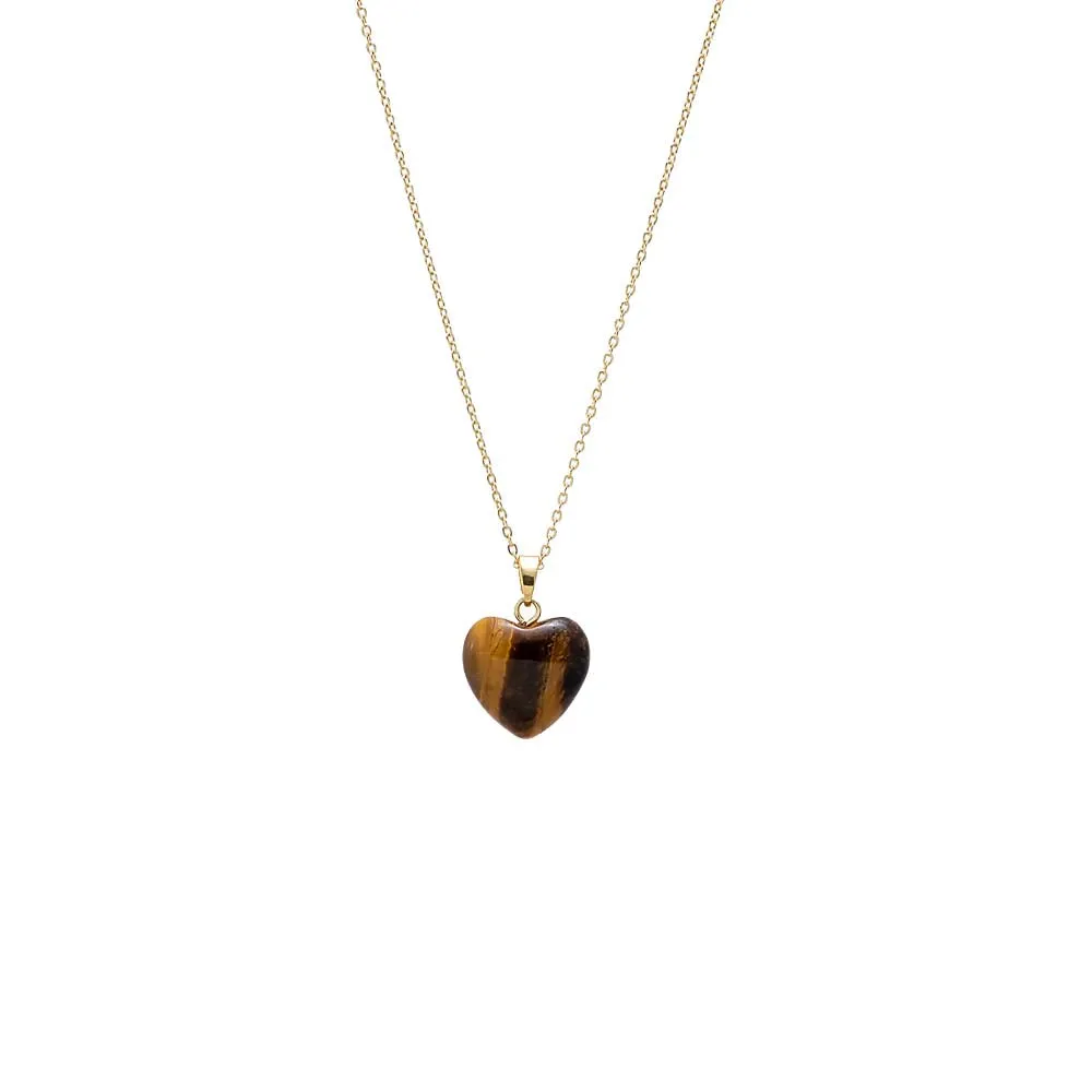 Colored Natural Stone Heart Pendant Necklace sold by Adina Eden's product image thumbnail 5