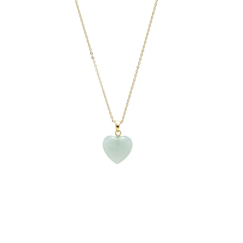 Colored Natural Stone Heart Pendant Necklace sold by Adina Eden's product image thumbnail 4