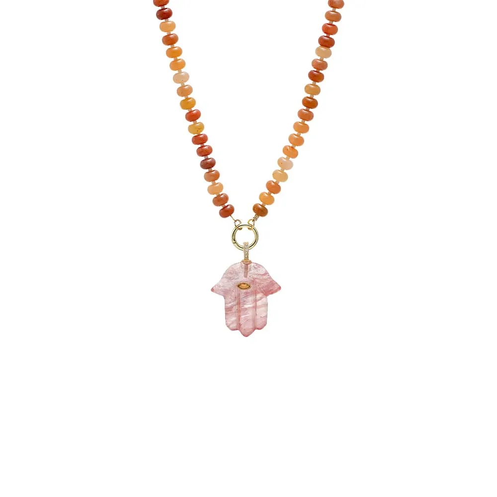 Colored Hamsa Evil Eye Pendant Beaded Clicker Necklace sold by Adina Eden's product image thumbnail 4