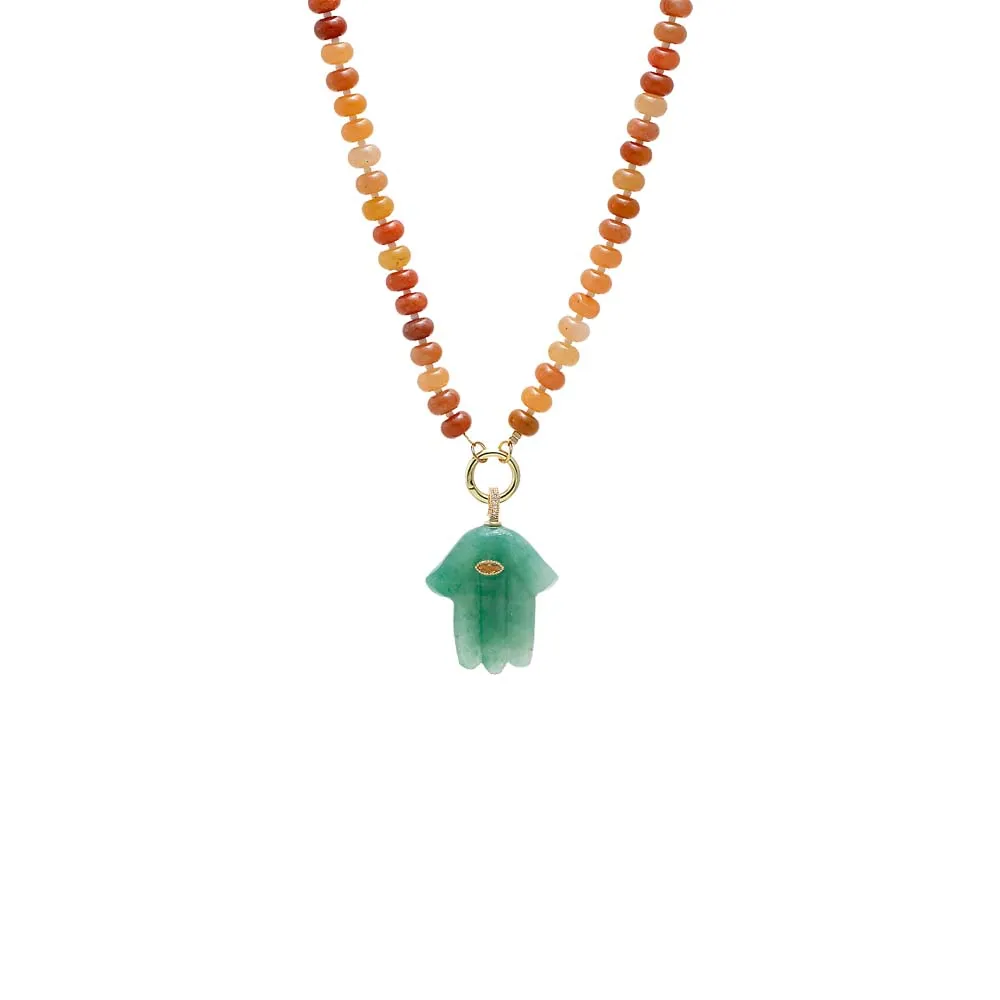Colored Hamsa Evil Eye Pendant Beaded Clicker Necklace sold by Adina Eden's product image thumbnail 5