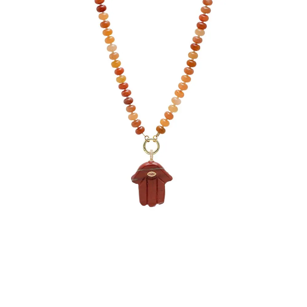 Colored Hamsa Evil Eye Pendant Beaded Clicker Necklace sold by Adina Eden's product image thumbnail 2