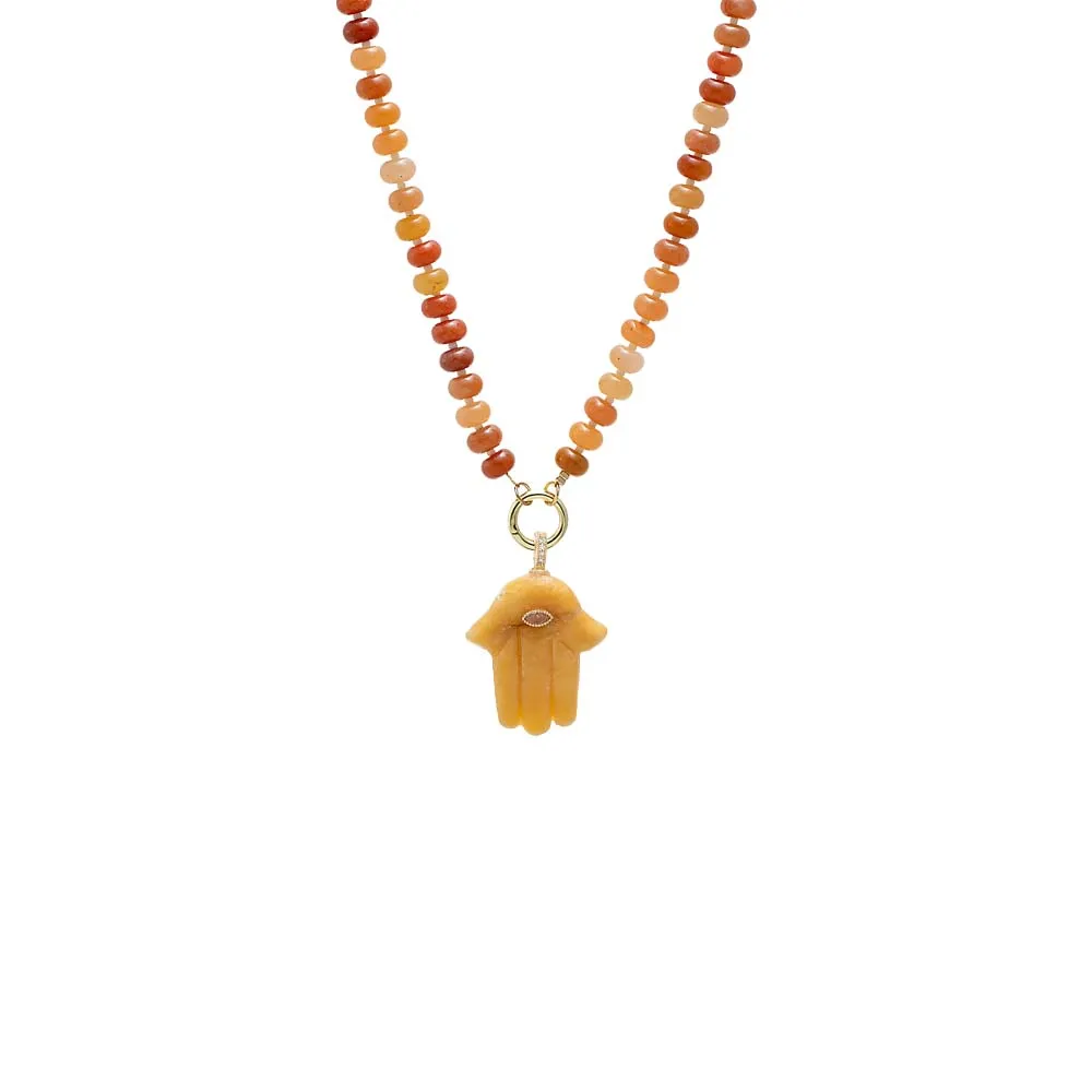 Colored Hamsa Evil Eye Pendant Beaded Clicker Necklace sold by Adina Eden's product image thumbnail 3