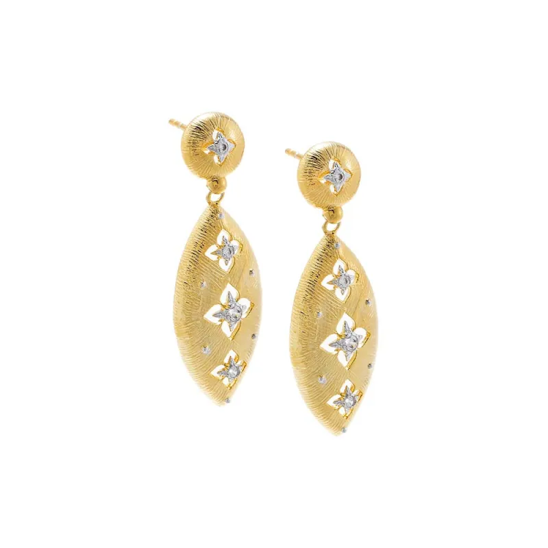 Vintage Inspired Two Tone Drop Fancy Earring made by Adina Eden's