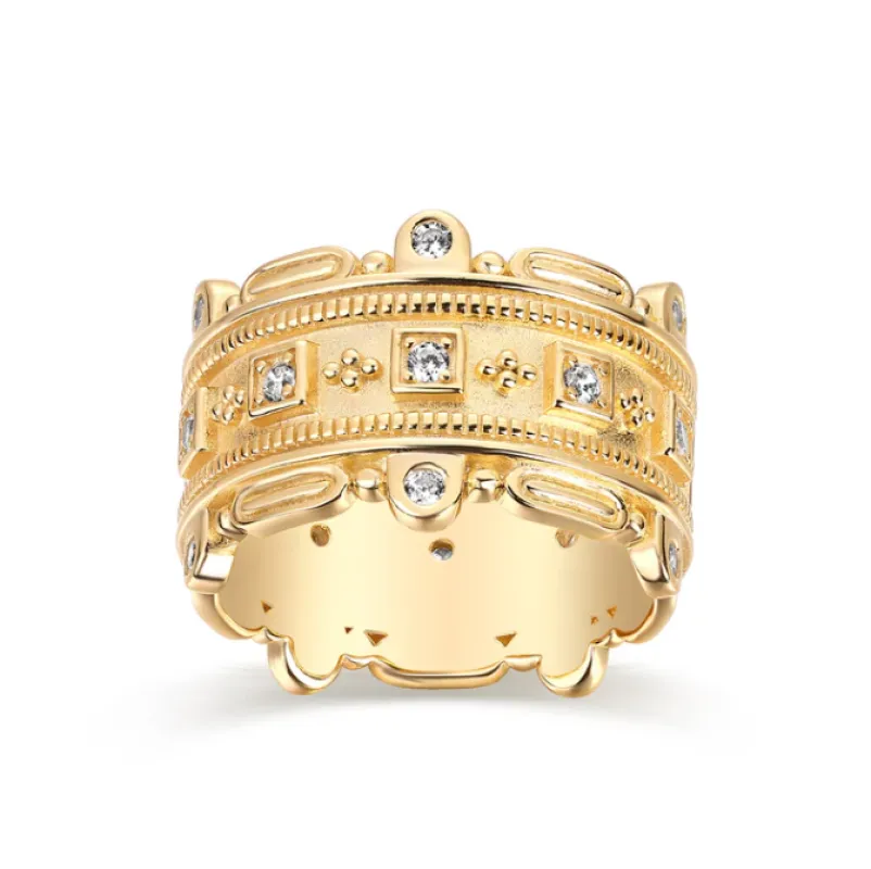 CZ Square Bezel Multi-Row Cocktail Ring made by Adina Eden's