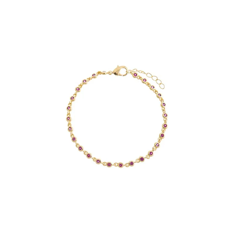 CZ Colored Bezel Set Tennis Bracelet made by Adina Eden's