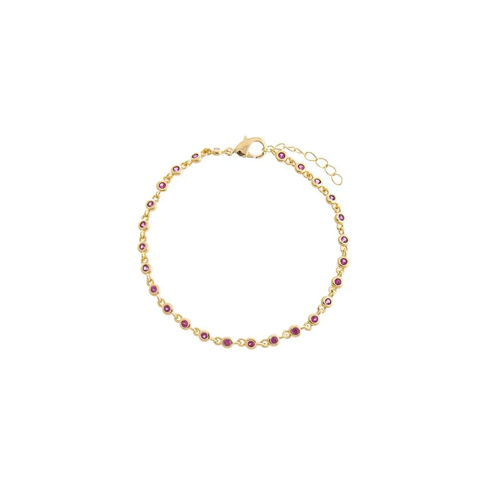 CZ Colored Bezel Set Tennis Bracelet sold by Adina Eden's