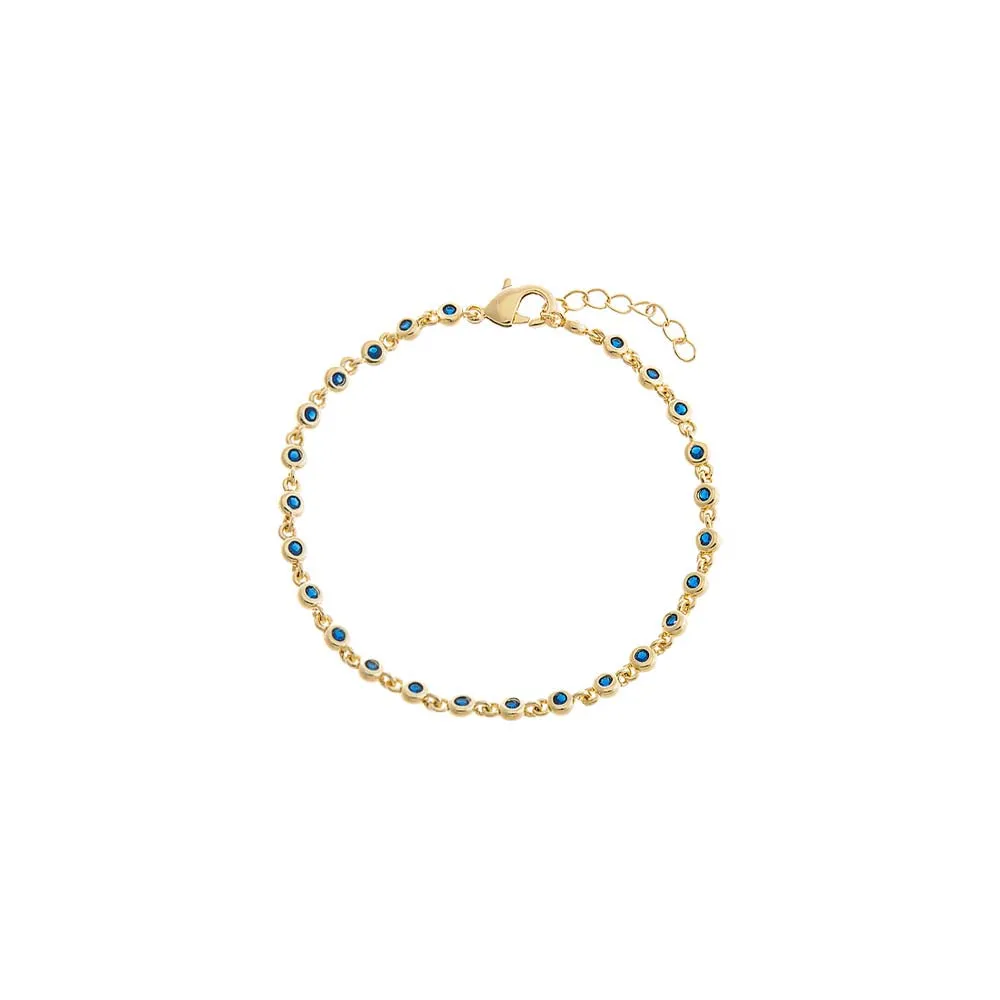 CZ Colored Bezel Set Tennis Bracelet sold by Adina Eden's product image thumbnail 5
