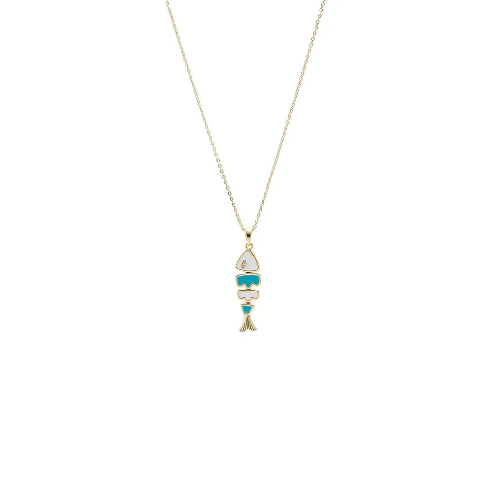 Colored Enamel Fish Pendant Necklace sold by Adina Eden's