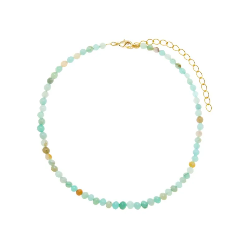 Amazonite Natural Stone Beaded Chain Choker made by Adina Eden's
