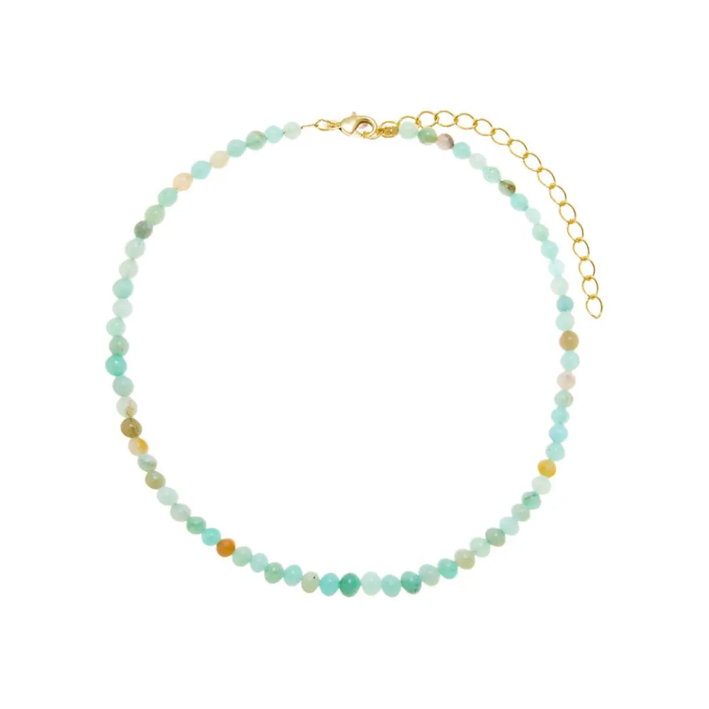 Amazonite Natural Stone Beaded Chain Choker sold by Adina Eden's