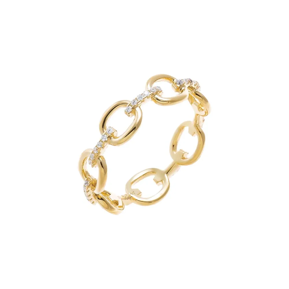 Pave Alternating Oval Link Ring sold by Adina Eden's