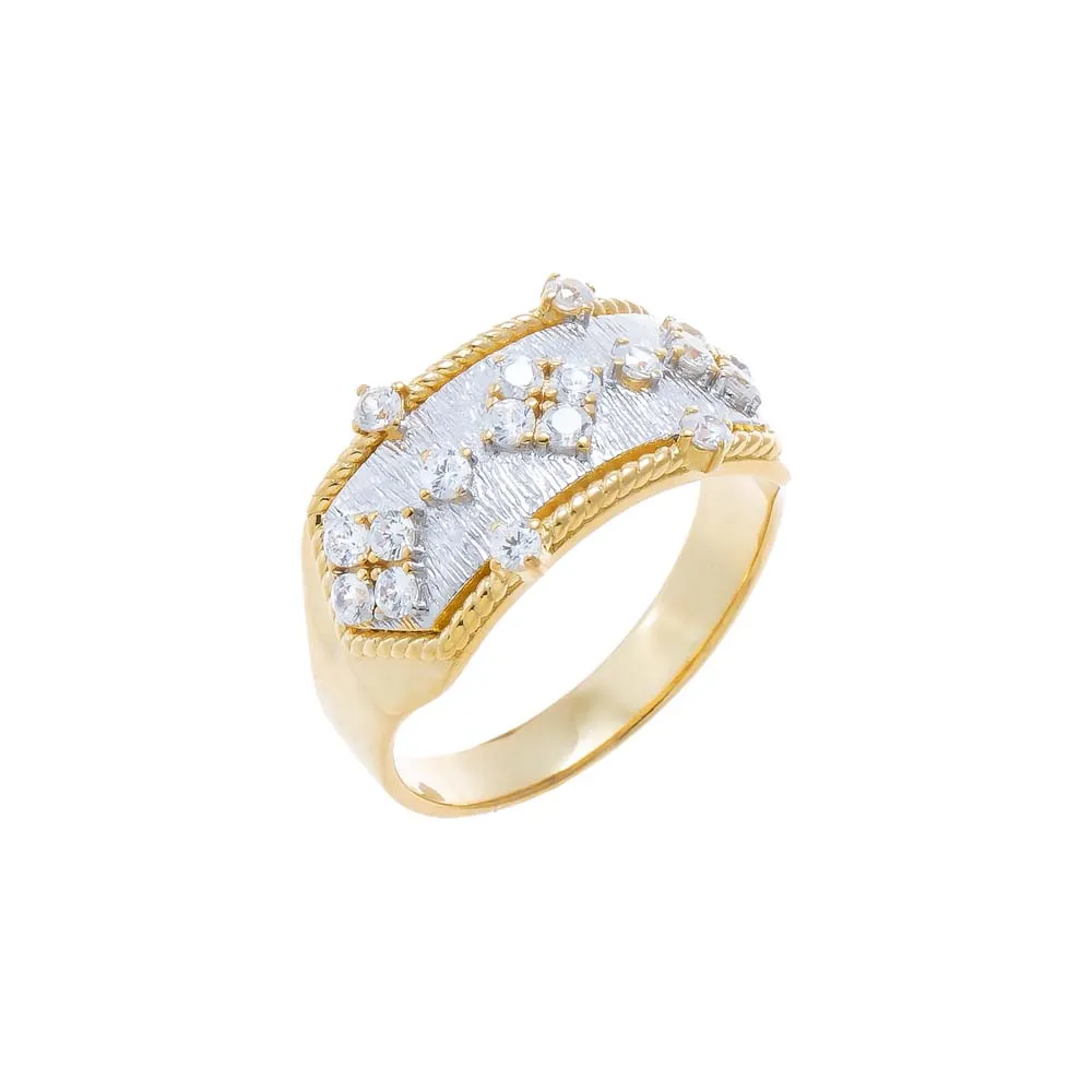 CZ Textured Wide Band Ring sold by Adina Eden's product image thumbnail 2