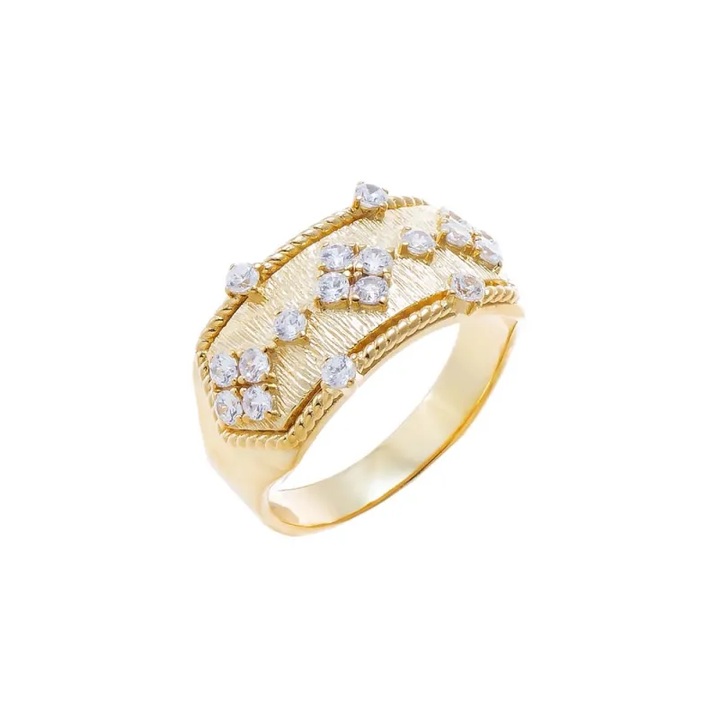CZ Textured Wide Band Ring made by Adina Eden's