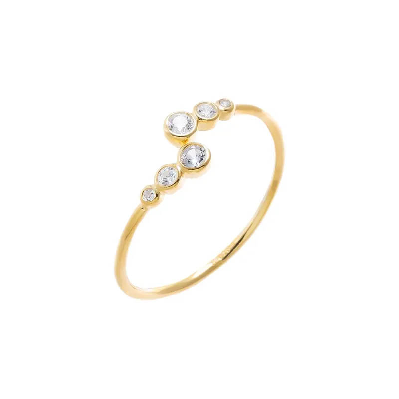 CZ Bezel Graduated Open Ring made by Adina Eden's