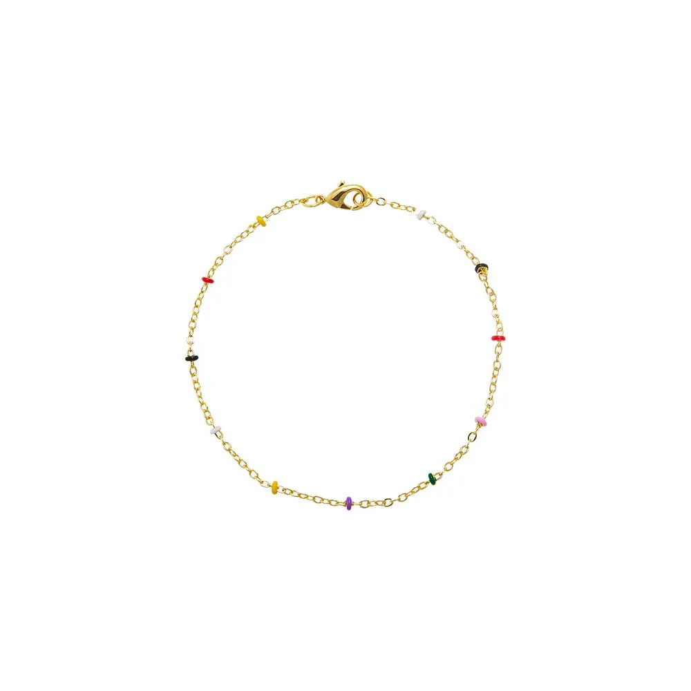 Colored Enamel Beaded Link Chain Bracelet sold by Adina Eden's product image thumbnail 3