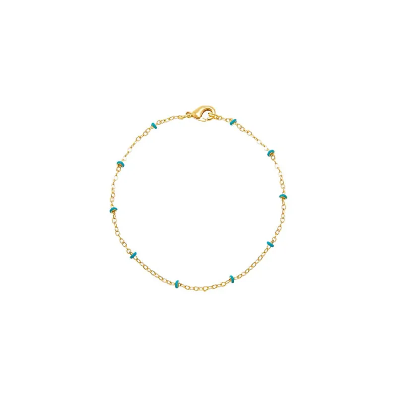 Colored Enamel Beaded Link Chain Bracelet made by Adina Eden's