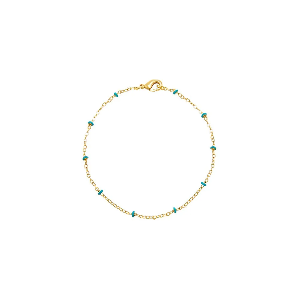 Colored Enamel Beaded Link Chain Bracelet sold by Adina Eden's