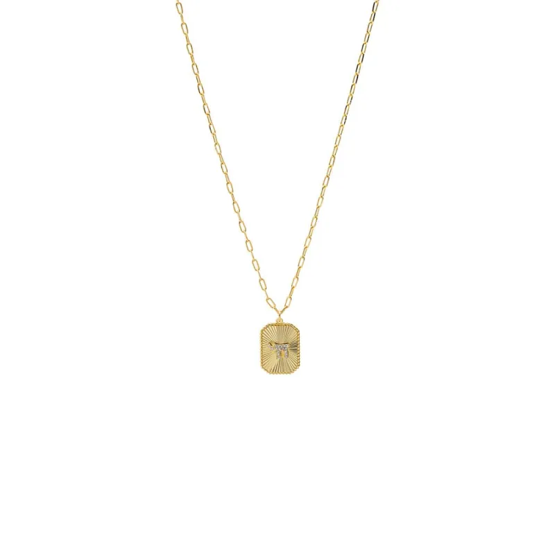 Pave Chai Starbust Paperclip Chain Pendant Necklace made by Adina Eden's