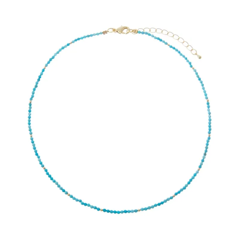 Turquoise GemStone Beaded Choker Necklace made by Adina Eden's